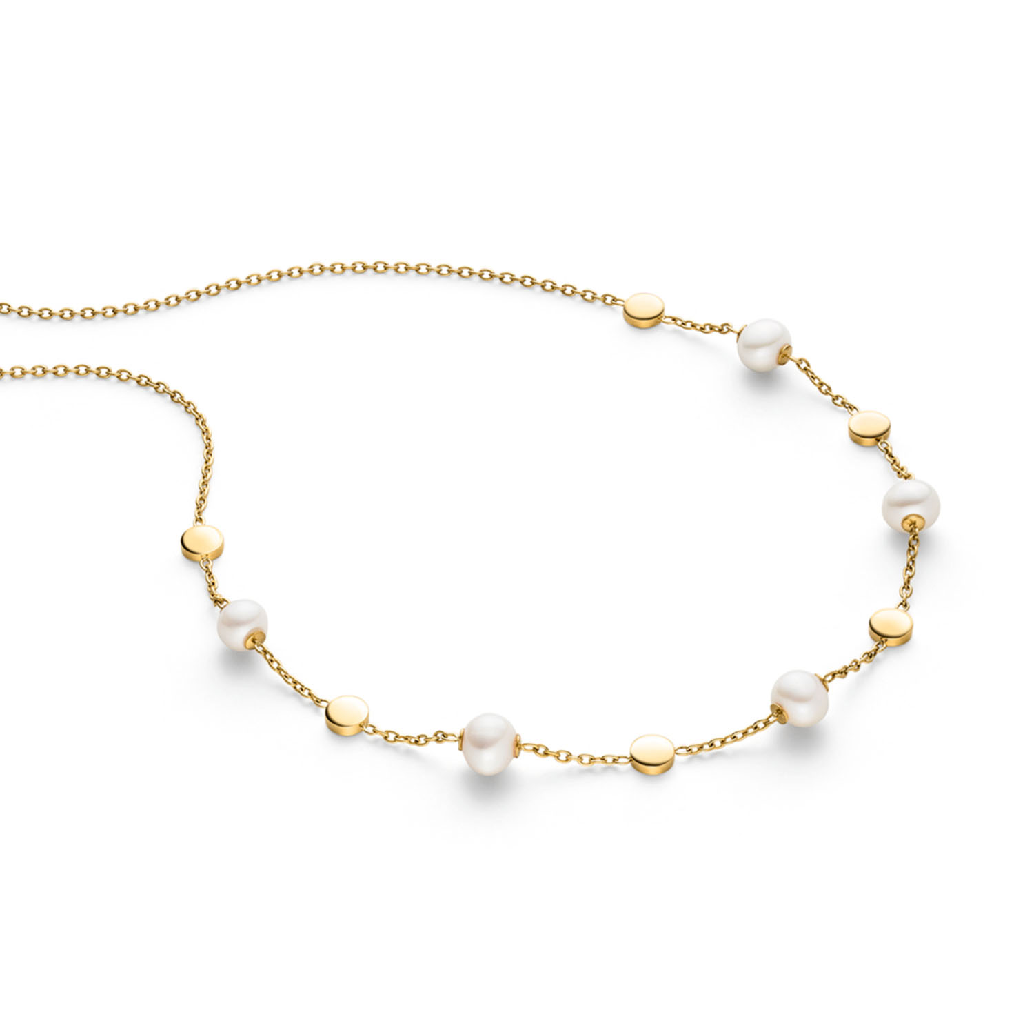 Boccia Titanium 08077-02 Ketting met parel
Deze unieke titanium ketting van Boccia Titanium is een mooie toevoeging aan je sieradencollectie! Wat deze goudkleurige ketting uniek maakt, is dat het een fijn ankerschakeltje is met 6 goudkleurige platte plaatjes en daartussen 5 zoetwaterparels van 6mm schitteren. De lengte is 45cm maar door de extra tussenogen ook te dragen op 40 en 42,5cm. Combineer de ketting met het bijpassende armband en oorbellen voor een complete look.

HET MERK
Boccia Titanium is het titanium merk van Nederland, dat zijn oorsprong in Duitsland vindt en is opgericht in het jaar 1992. Ontwikkeld door internationale ontwerpers. Alle titanium componenten van de BOCCIA TITANIUM collectie zijn gemaakt van 99,7% puur titanium; het bijzondere materiaal. Het is licht in gewicht, neemt de temperatuur van de huid aan en is zeer huidvriendelijk. Bovendien is het corrosie- en temperatuurbestendig.

SPECIFICATIES
- Ketting met parels
- Puur titanium
- Glanzend goudkleurig
- 45cm