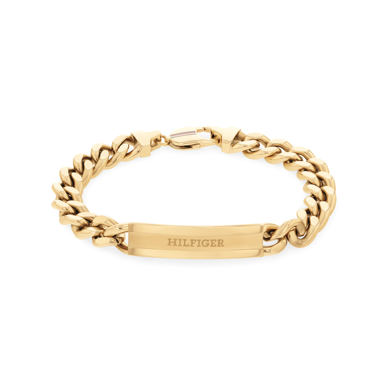 Tommy Hilfiger Jewels TJ2790580 Armband Heren Staal 19cm
Deze armband van Tommy Hilfiger uit de jewelry serie met nr: TJ2790580 is een opvallend model. De goudkleurige heren gourmet schakelarmband heeft een plaat in het midden met daarop het Tommy logo gegraveerd. De armband sluit met een karabijnslot en heeft een lengte van 19cm. Ook leuk te combineren met andere sieraden van Tommy Hilfiger.

Het merk:
Tommy Hilfiger is wereldwijd één van de grootste designer lifestyle merken en is internationaal bekend om haar classic American cool stijl. De sieraden zijn voor dames en heren met een eigen stijl, die niet bang zijn om dit aan de wereld te laten zien.

Specificaties:
- Stalen goudkleurige armband
- Gourmet schakel
- Lengte 19cm
- Heren sieraad
