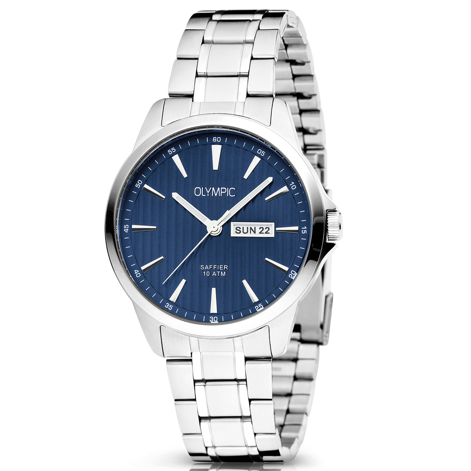 Olympic OL26HSS312 JOHN Horloge - Staal - Staal - Blauw - 41mm
Dit unieke Olympic horloge met artikelnummer: OL26HSS312 is een klassiek horloge. De ronde stalen kast heeft een gladde bezel en een blauwe wijzerplaat met een dag,- en datum aanduiding. Aan de kast zit een stalen schakelband met een vouwsluiting. Het horloge heeft een saffierglas een doorsnee van 41mm en is 10ATM. 

Waterdichtheid 10ATM
Dit horloge is bestand tegen water bij het zwemmen en douchen. Dit horloge is niet bestand tegen (grote) waterdruk dus je kunt er niet mee duiken.
Waterdichtheid  5ATM
Dit horloge is regen en spatwaterdicht. Niet geschikt om mee te zwemmen en douchen.
Waterdichtheid 3ATM
Dit horloge is spatwaterdicht. Niet geschikt om mee te zwemmen en douchen.

Het merk:
Het Nederlandse horlogemerk Olympic levert stoere chronografen, slimline series, digitale uurwerken en elegante dameshorloges. De prijs-kwaliteitverhouding staat bij Olympic hoog in het vaandel met prijzen die uiteenlopen van € 34,95 tot en met € 159,00.

100% Nederlands ontwerp, waterdicht en standaard 3 jaar fabrieksgarantie.

Specificaties:
- Ronde kast 41mm
- Stalen horlogekast
- Blauwe wijzerplaat
- Stalen schakelband
- 10ATM 
- Standaard 3 jaar fabrieksgarantie
- Saffierglas