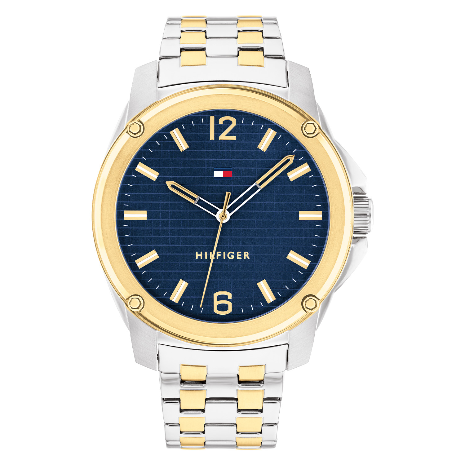 Tommy Hilfiger TH1710507 Horloge Heren Staal Bi-color Schakelband 44mm
Dit zeer unieke horloge van Tommy Hilfiger met artikelnr: TH1710507 is een casual heren horloge die je zeker aan je collectie kunt toevoegen. Het stalen horloge heeft een ronde zilverkleurige kast met een fijne goudkleurige bezel. Op de blauwe wijzerplaat is de goudkleurige uursaanduiding mooi verfijnd. Dit geeft het horloge een nette uitstraling. Aan het horloge zit een bi-color schakelband met een vouwsluiting. Het horloge heeft een mineraalglas, een doorsnee van 44mm en is 5 ATM.  

Het merk:
Sinds de lancering van het merk in 1985 is Tommy Hilfiger wereldwijd bekend geworden als pionier van de klassieke Amerikaanse coole stijl. Geïnspireerd door de iconische popcultuur en het Amerikaanse erfgoed. De dames en herencollectie van dit seizoen bestaan uit minimalistische silhouetten en rustieke lederen details. De herenhorlogecollectie biedt iconische uurwerken met roestvrijstalen, lederen en siliconen banden.

Specificaties:
- Mineraalglas
- Ronde kast 44mm
- Zilverkleurige horlogekast
- Blauwe wijzerplaat
- Bi-color schakelband 
- 5 ATM