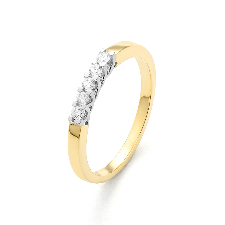 Gouden ring briljant Memoire 0.25CT H/SI, 
R3107015EBA14