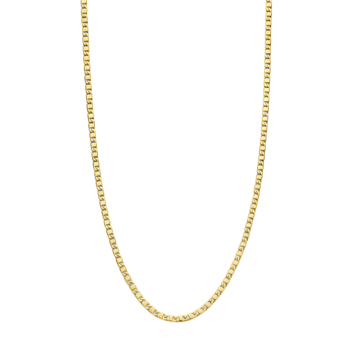 14krt geelgouden collier met een schakelbreedte van 3.5mm. Uitgevoerd met een karabijn sluiting. De lengte van het collier is 60cm.