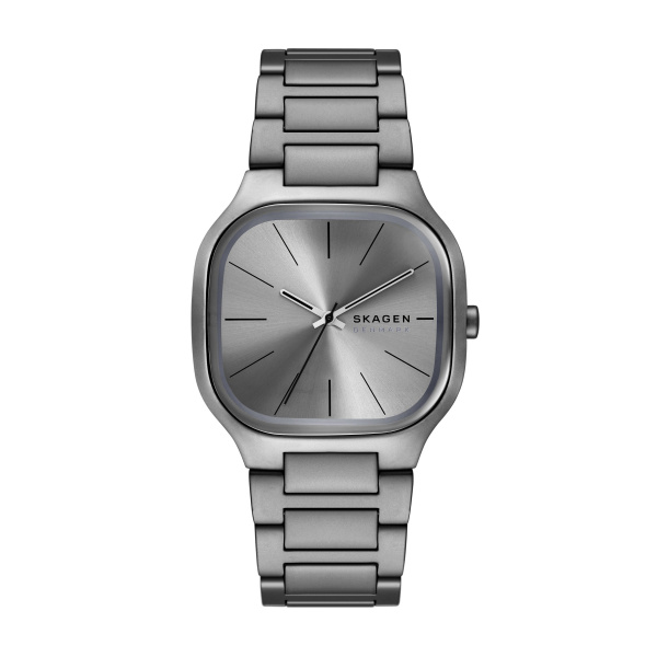 Skagen heren pols horloge staal met stalen band grijs uit de collectie Mellem.