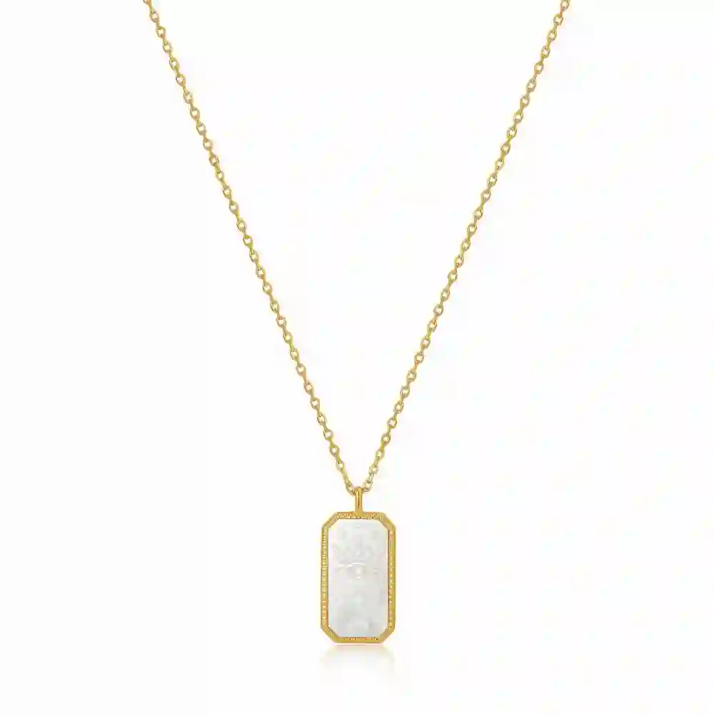 Deze collier is van het merk Ania Haie. Het is een damessieraad gemaakt van zilver. De collier is goud van kleur.