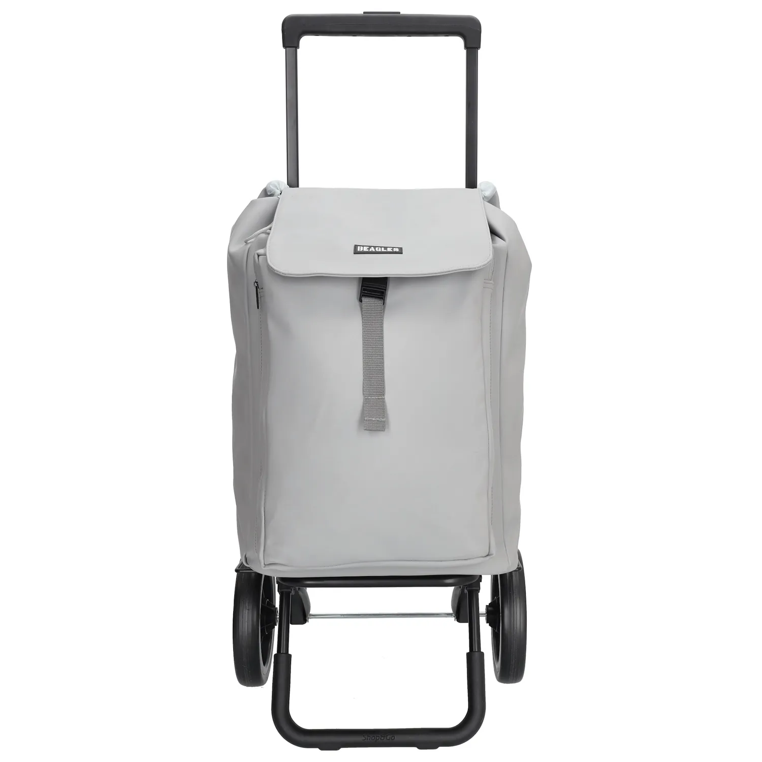 Iedereen kent de boodschappentrolley, maar ken jij ze ook al met koelvak? Deze boodschappentrolley van Beagles is ideaal voor jouw klant die graag wandelend boodschappen doet. Ook als het hoogzomer is, is dit nu mogelijk. Door het koelvak aan de voorkant van de trolley houdt jouw klant koude producten onderweg ook echt koud. De boodschappentrolley heeft 2 wielen en een poot, waardoor hij stevig blijft staan. Daarnaast is de trekstang van de trolley in te stellen op verschillende hoogtes. Ideaal dus!

De eigenschappen van deze boodschappentrolley van Beagles zijn:

Trekstang op verschillende hoogtes
Twee wielen en een poot voor stabiliteit
Twee vakken, waarvan één koelvak
Trekkoordsluiting