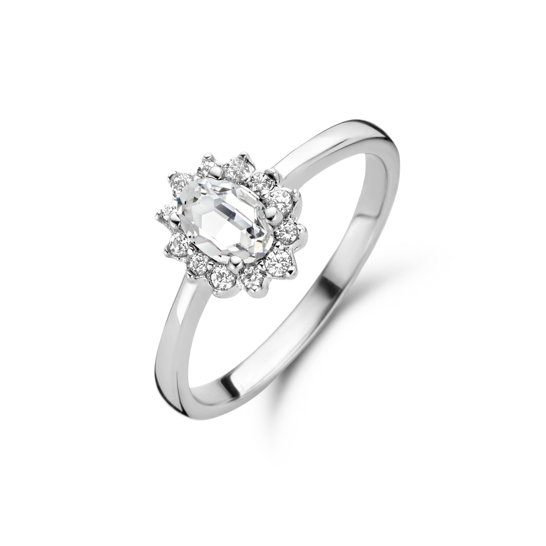 New bling 
Zilveren ring rosette 
10x8mm maat 52