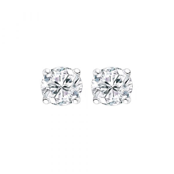 New Bling 9NB-1321 Zilveren Oorbellen met Zirkonia - Oorknopjes - Zirkonia - 5mm - Rhodium - Zilver