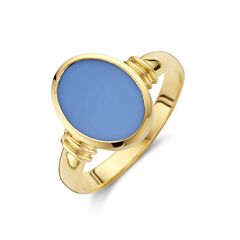 De Van Zaanen huiscollectie dameszegelring, modelnummer ZEGELRING LICHTBLAUW LAGENSTEEN, is een elegante gouden ring met een lichtblauwe lagensteen. Perfect voor elke gelegenheid. Draag hem solo voor een verfijnde look of combineer met andere ringen voor een trendy en modieuze uitstraling. Ideaal als statementstuk bij formele en casual outfits.