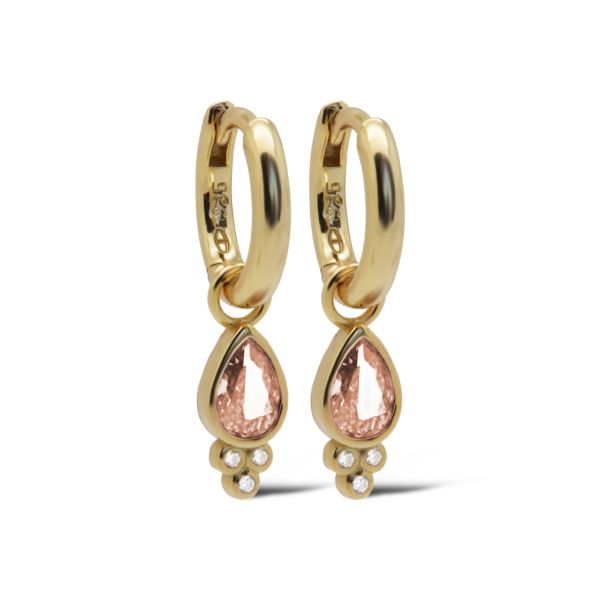 Karma oorringen HERA drop SALMON | zilver verguld | A160GP_SA