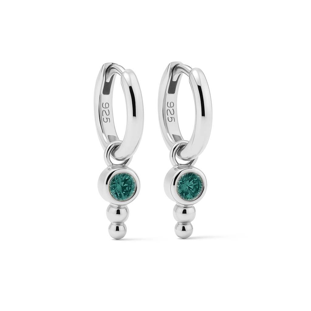 Karma oorringen NINA Dot TEAL BLUE | zilver | zirkonia | A158S_TB