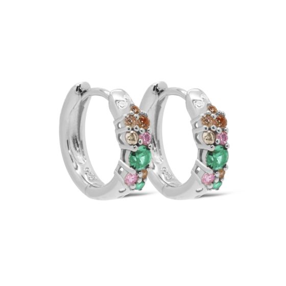 Karma oorringen NIRA Spring Colour | zilver | zirkonia's | 12mm | H642S_SC