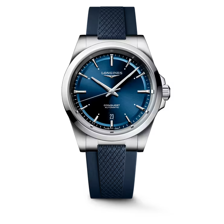 Dit Longines horloge behoort tot de Conquest collectie.
Referentienummer: L3.830.4.92.9 

Dit Longines horloge is voorzien van een automatisch L888 uurwerk met een gangreserve van 72 uur. De kast is gemaakt van roestvrij staal en wordt aangevuld met een blauwe rubberen band. De bijpassende blauwe wijzerplaat is voorzien van witte superluminova waardoor het zelfs in het donker goed afleesbaar is. Het horloge heeft een diameter van 41 mm en is getest op een waterdichtheid van 10 ATM / 100 meter.

Horloges van Longines met automatische uurwerken genieten van een verlengde fabricagegarantie van 5 jaar. Deze langere garantieperiode onderstreept de uitzonderlijke kwaliteit en het vakmanschap van de automatische uurwerken van Longines.