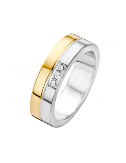 De Fjory ring goud op zilver maat 18 (modelnummer 41-R111805-0.03) combineert elegantie en een subtiele schittering met zijn 0.01 karaat diamant. Draag deze verfijnde ring solo voor een minimalistische uitstraling of stapel met andere ringen voor een trendy look. Ideaal voor dagelijks gebruik door de tijdloze en veelzijdige stijl. Kategorisatie: Juweel, type: Ring.