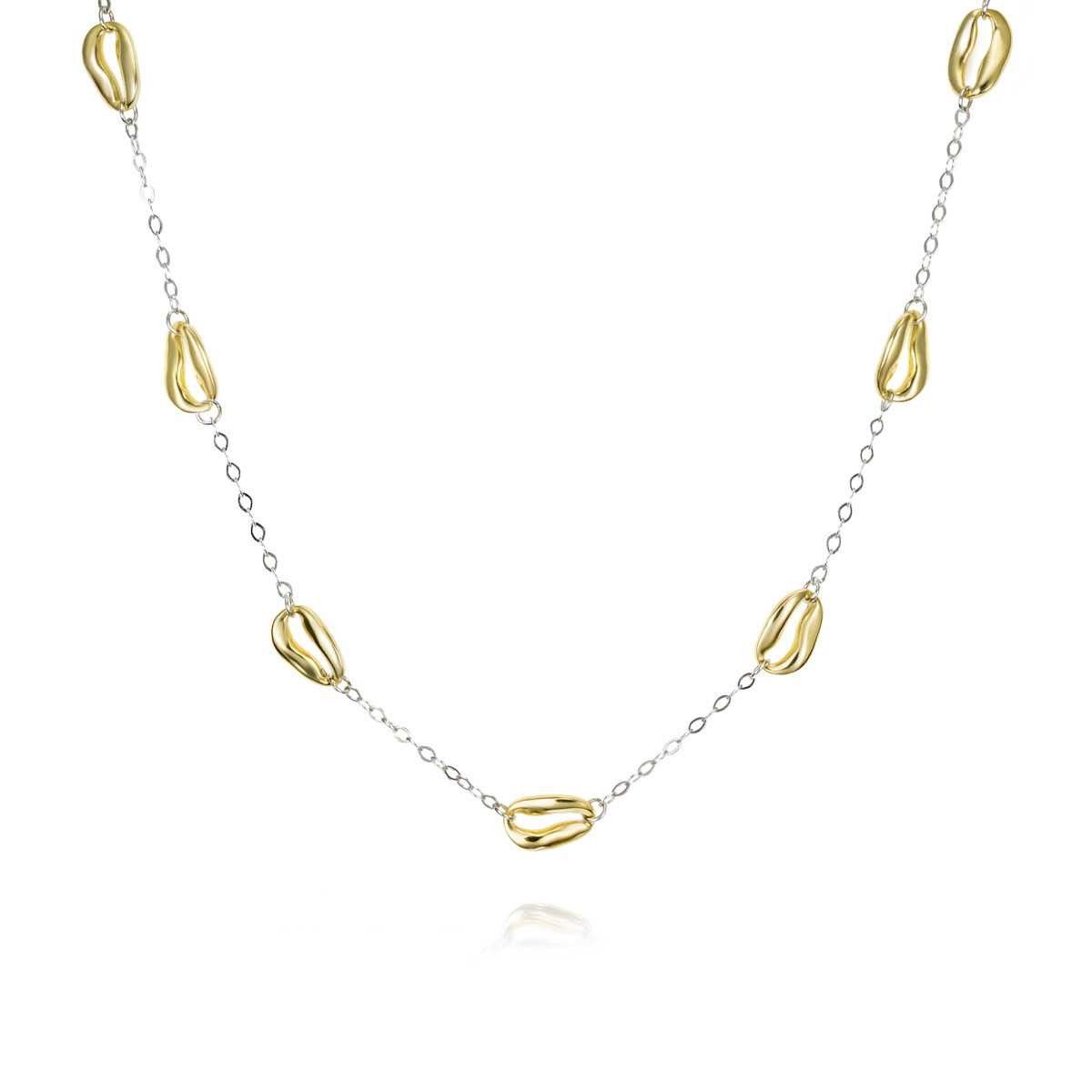 Jorge Revilla collier zilver, deels 18 kt goldplated 45 cm