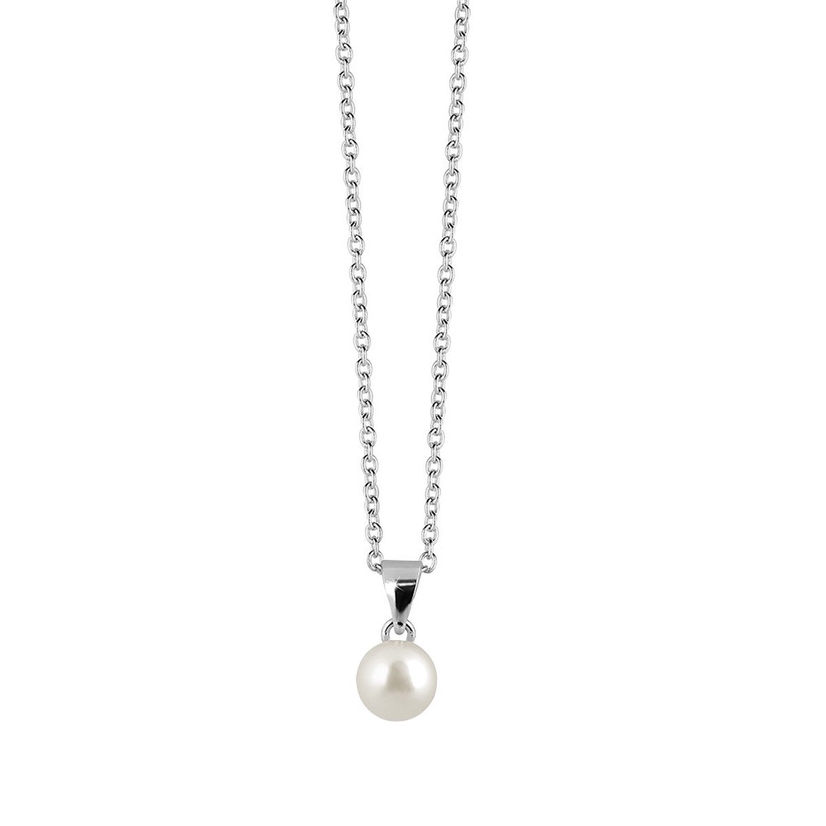 Zilver parel hanger zoetwater met collier