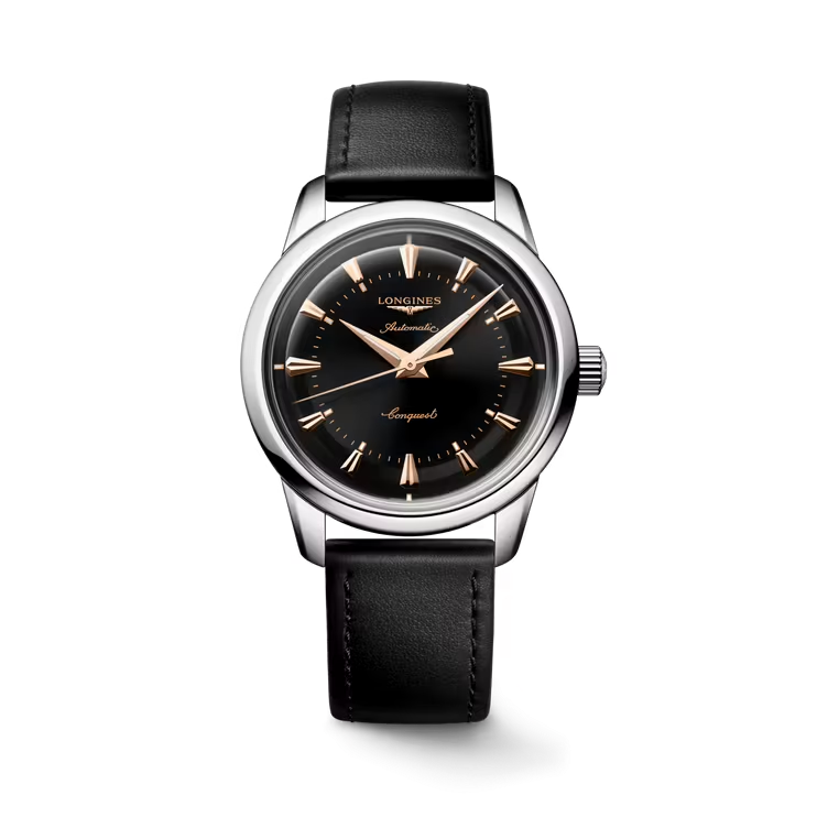 Dit Longines horloge behoort tot de Heritage collectie.
Referentienummer: L1.649.4.52.2 

De Longines is voorzien van een zelfopwindend mechanisch uurwerk met 25.200 vibraties per uur en een gangreserve van ongeveer 72 uur. Het horloge is bestand tegen magnetische velden.. De kast is gemaakt van roestvrij staal, en de band van leer. Het horloge heeft een diameter van 38 mm en is getest op een waterdichtheid van 5 ATM / 50 meter. Het horloge heeft een krasbestendig saffierglas met meerdere lagen anti-reflecterende coating aan beide zijden