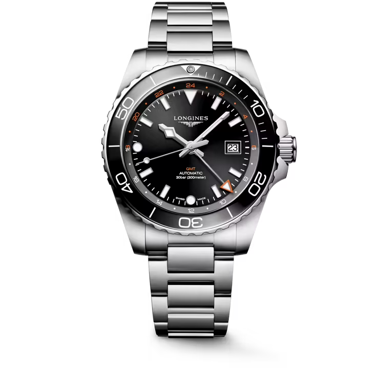 Dit Longines horloge behoort tot de Hydroconquest collectie.
Referentienummer: L3.890.4.56.6

De Longines is voorzien van een automatisch GMT kaliber L844 uurwerk met een gangreserve van 72 uur. De kast en band zijn gemaakt van roestvrij staal. Het horloge heeft een diameter van 43 mm en is getest op een waterdichtheid van 30 ATM / 300 meter. Het horloge is dus perfect geschikt als duikershorloge. De band is gemaakt van roestvrij staal. Dankzij de Super- LumiNova op de wijzers en indexen is het horloge ook in het donker duidelijk af te lezen. Het horloge heeft een krasbestendig saffierglas met meerdere lagen anti-reflecterende coating aan beide zijden

Horloges van Longines met automatische uurwerken genieten van een verlengde fabricagegarantie van 5 jaar. Deze langere garantieperiode onderstreept de uitzonderlijke kwaliteit en het vakmanschap van de automatische uurwerken van Longines