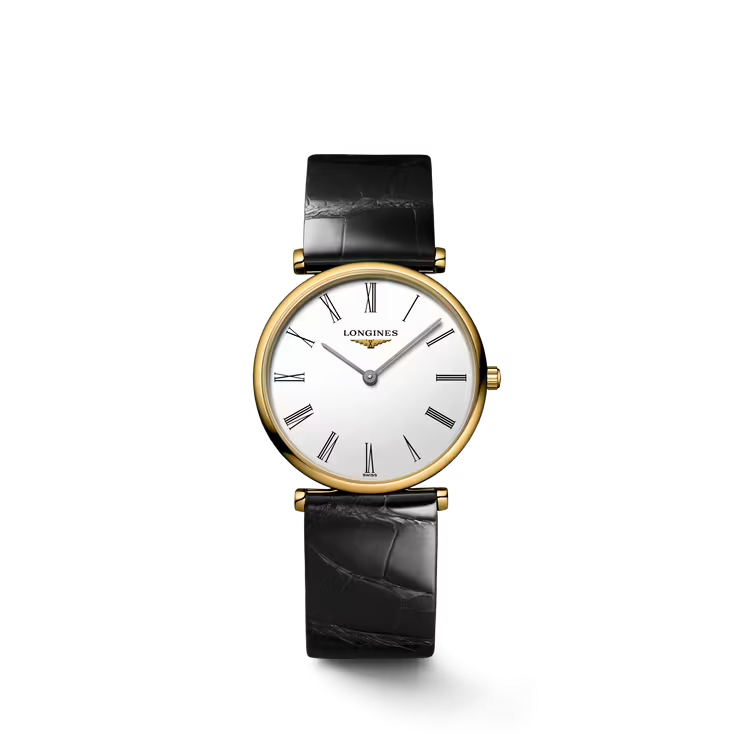 Dit Longines horloge behoort tot de La Grande Classique collectie.
Referentienummer: L4.512.2.11.2

De Longines is voorzien van een Quartz uurwerk. De kast is gemaakt van roestvrij staal met een geelgouden pvd coating, en de zwarte band van krokodillenleer. Het horloge heeft een diameter van 29 mm en is getest op een waterdichtheid van 3 ATM / 30 meter. Het horloge heeft een krasbestendig saffierglas met meerdere lagen anti-reflecterende coating aan beide zijden. Het platte horloge straalt klassieke elegantie uit
