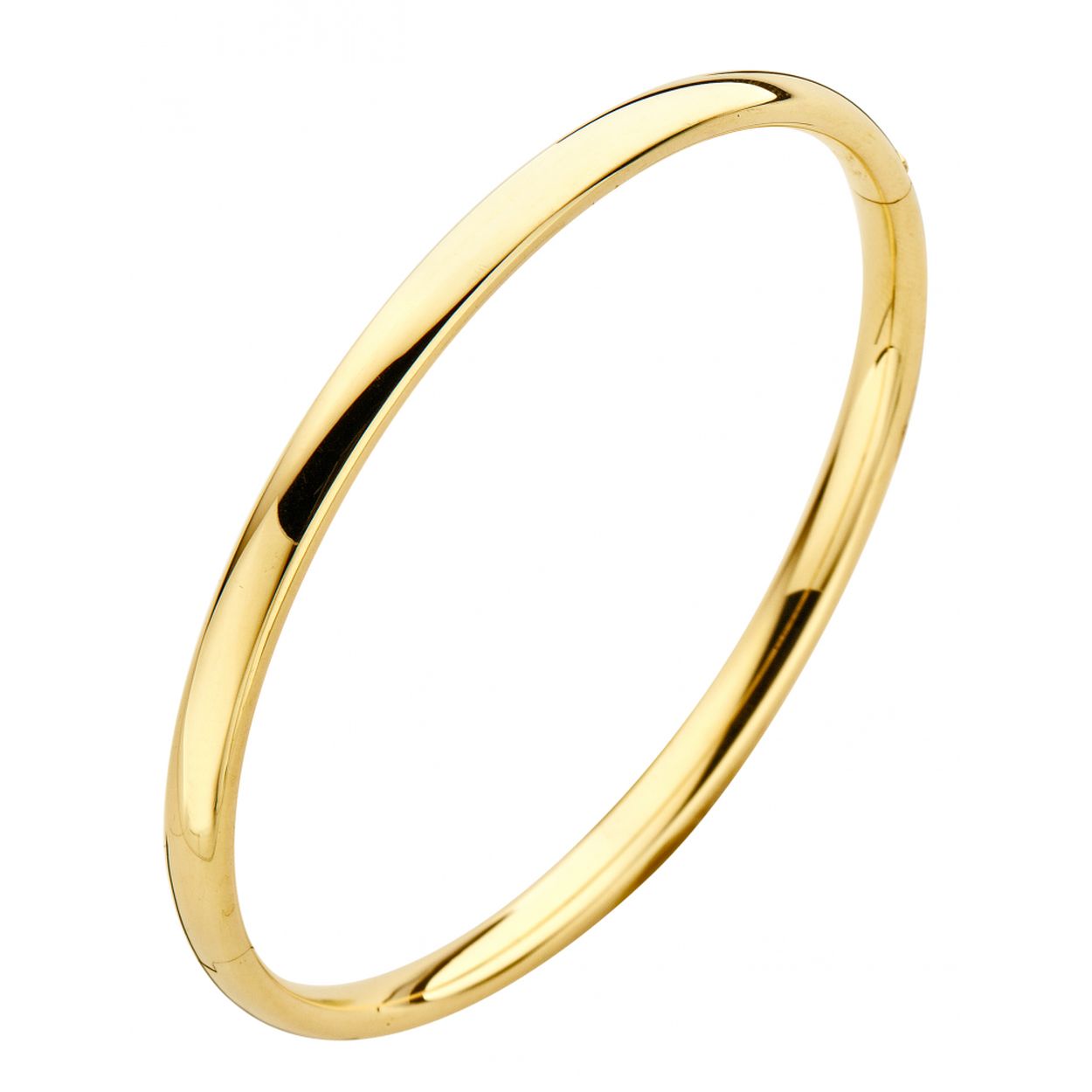 Prachtige 14krt geelgouden vlakke armband, 4mm. De armband heeft een doorsnede van 58mm.

De sieraden van Fjory zijn gemaakt van 14 karaats goud, met een hart van eerste gehalte zilver. Deze zilveren kern zorgt ervoor dat Fjory niet of nauwelijks kan indeuken.