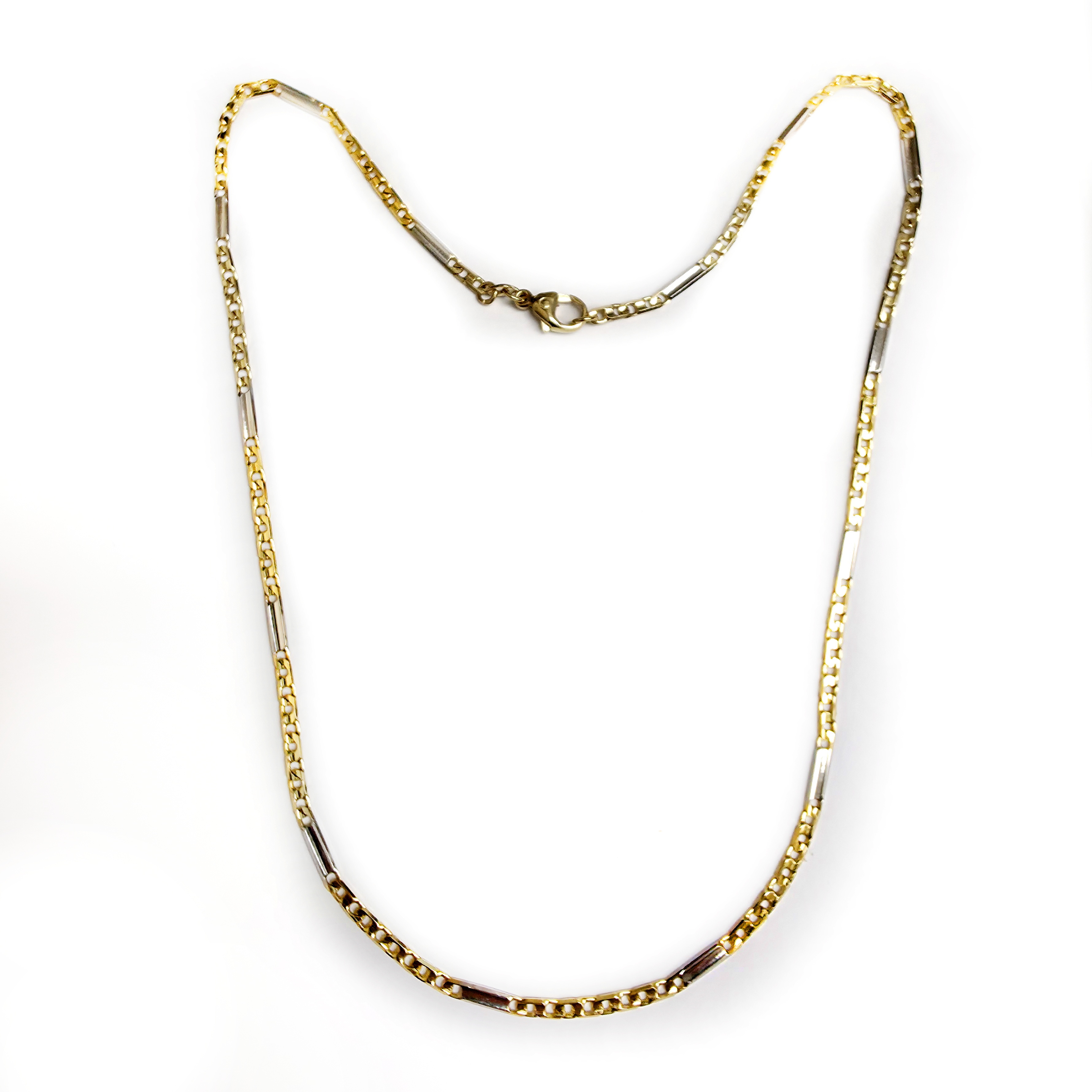 Elegant bicolor 14 kt gouden collier 