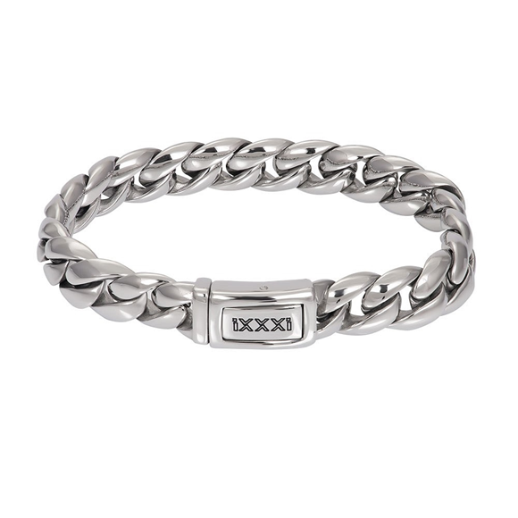 De iXXXi Men armband Lombok is gemaakt van stainless steel in de kleur zilver. De bracelet is voorzien van een grove schakel die in een rij van twee schakels breed in elkaar zit gevlochten. Bracelet Lombok is voorzien van een langwerpige, zilverkleurige sluiting die perfect past bij het design van de gehele armband. De iXXXi heren armband Lombok is verkrijgbaar in de maten 19, 20, 21 en 22. Mix en match met verschillende armbanden uit de iXXXi Men collectie en maak zo jouw look compleet!

Gemaakt van duurzaam stainless steel.
Verkleurt niet en geeft niet af op de huid.
Nikkel vrij
Hypo-allergeen
