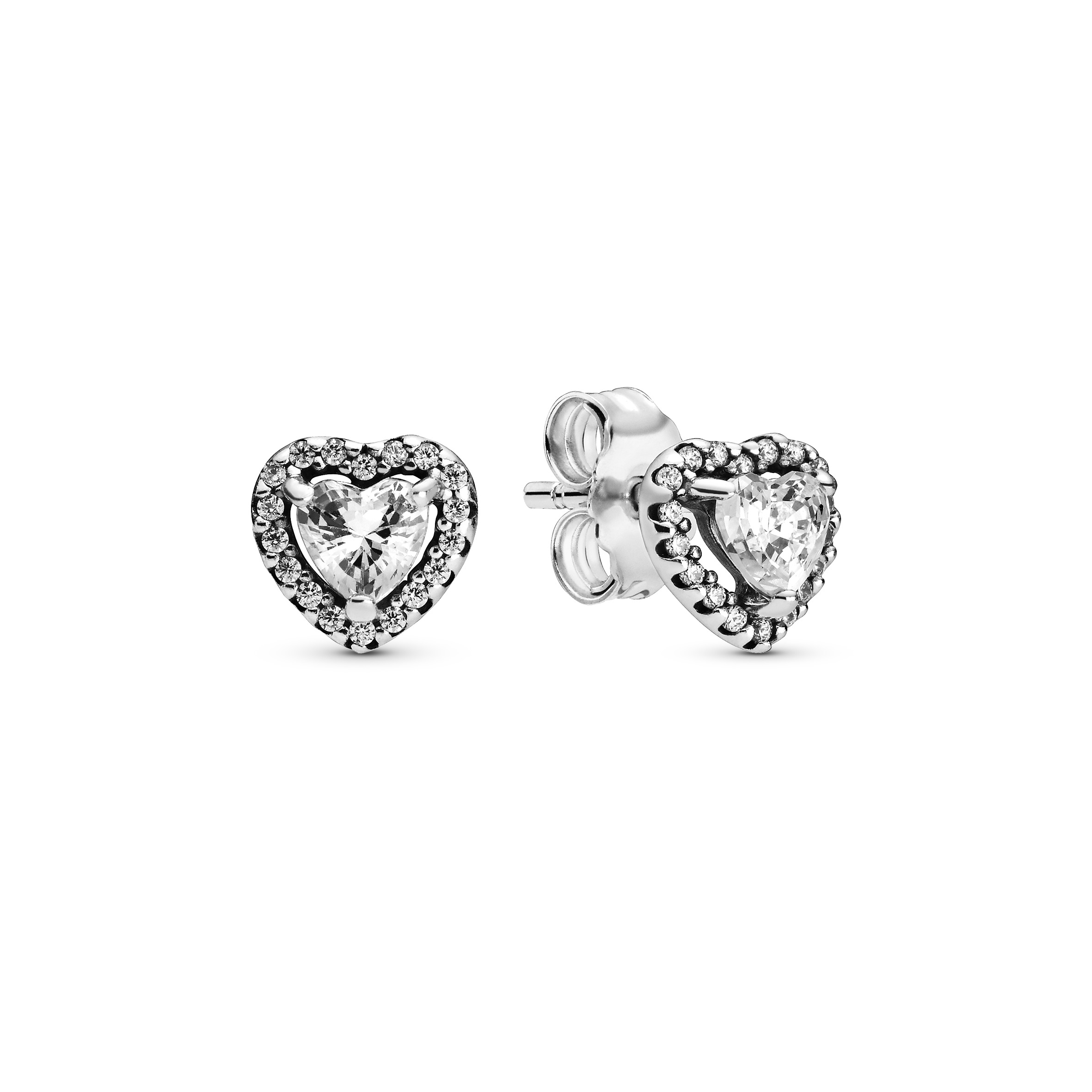 Pandora - Zilveren oorknopjes met Heart zirconia - 298427C01
