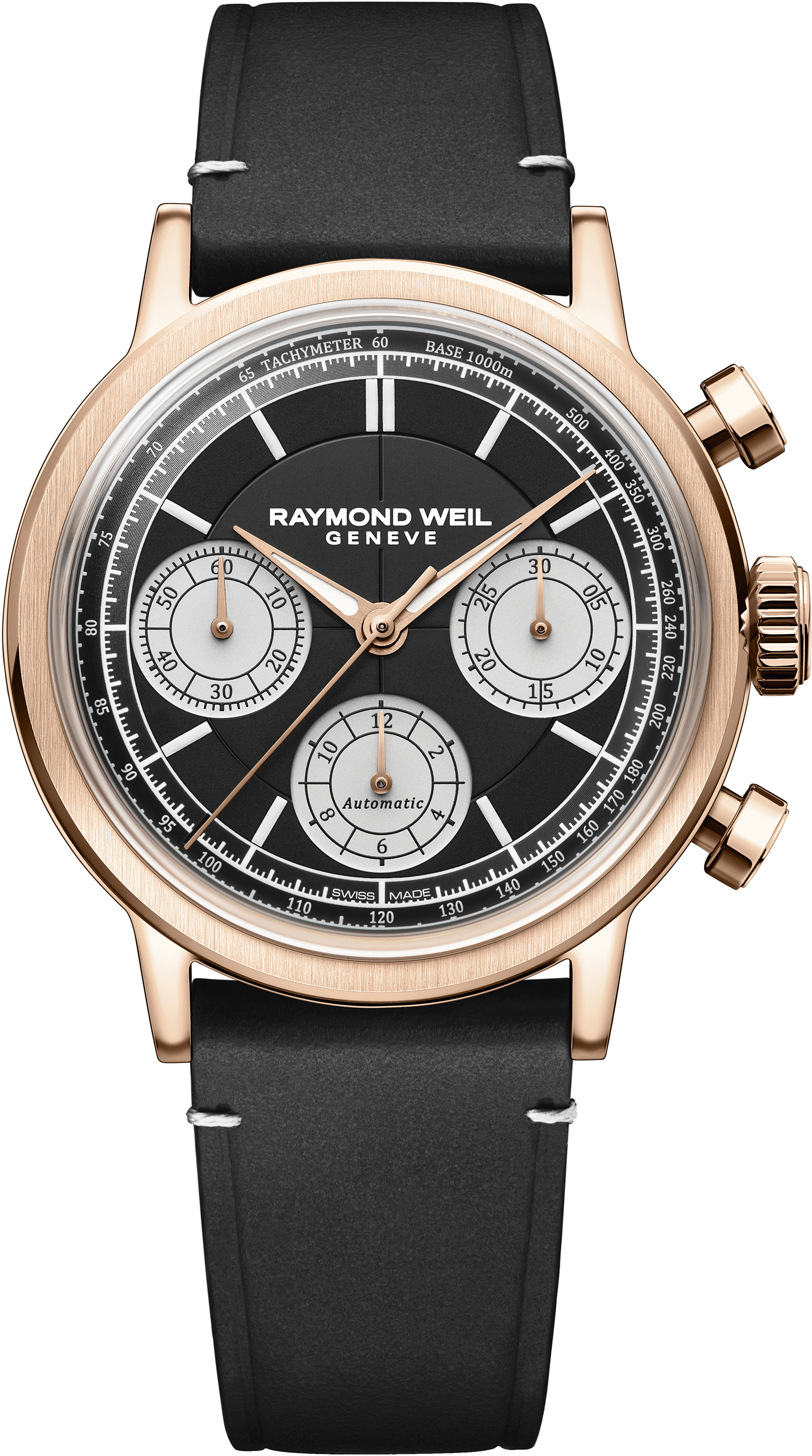Dit is een horloge van het merk Raymond Weil gemaakt voor heren.
De specificaties zijn als volgt:
Kastmaat: 39,5 mm
Kastdikte: 12,9
Waterdichtheid: 5 ATM / 50 Meter / 165 Feet
Dit horloge heeft de volgende functies/eigenschappen:
Chronograaf
Tachymeter