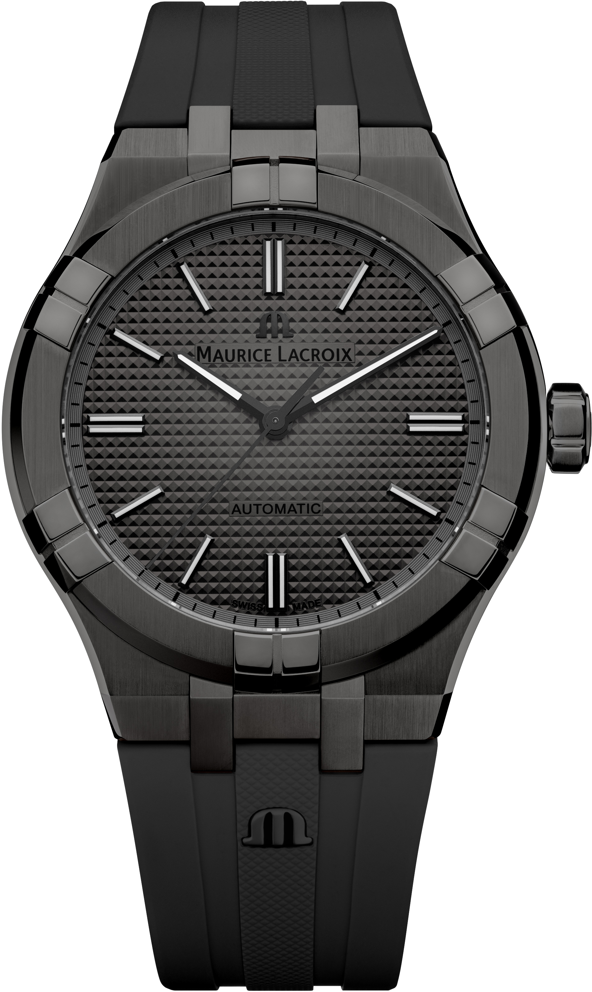 Dit herenhorloge is onderdeel van de Maurice Lacroix Aikon serie, een remake van de iconische Maurice Lacroix Calypso uit de jaren 90. Het zijn sportieve horloges, die in één oogopslag herkenbaar zijn vanwege hun stijlvolle design en prominent aanwezige lunet. Dit model is uitgevoerd met een edelstalen horlogekast (42 mm) en een coutoux rubberen band. Het gehele horloge is gematteerd met een zogeheten gunmetal PVD-coating. De stoere zwarte wijzerplaat is bewerkt met een "clous de paris" patroon. Dit model is uitgevoerd in een gelimiteerde oplage van 888 exemplaren.

Het automatische uurwerk heeft de precisie die we van de uurwerken van Maurice Lacroix gewend zijn en genereert een gangreserve van 38 uur. Daarnaast is het Aikon horloge voorzien van een ontspiegelend saffierglas, schroefkroon en is het tot maarliefst 200 meter waterdicht. De AI6008-PVB00-330-2 is dankzij zijn moderne, opvallende uitstraling een prachtig en zeer draagbaar herenhorloge.




