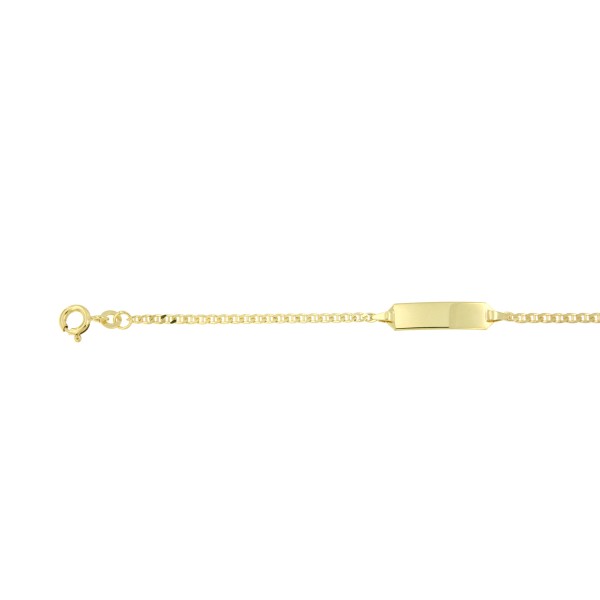 8k armband in ankerschakel met in het midden een plaatjes waarin gegraveerd kan worden