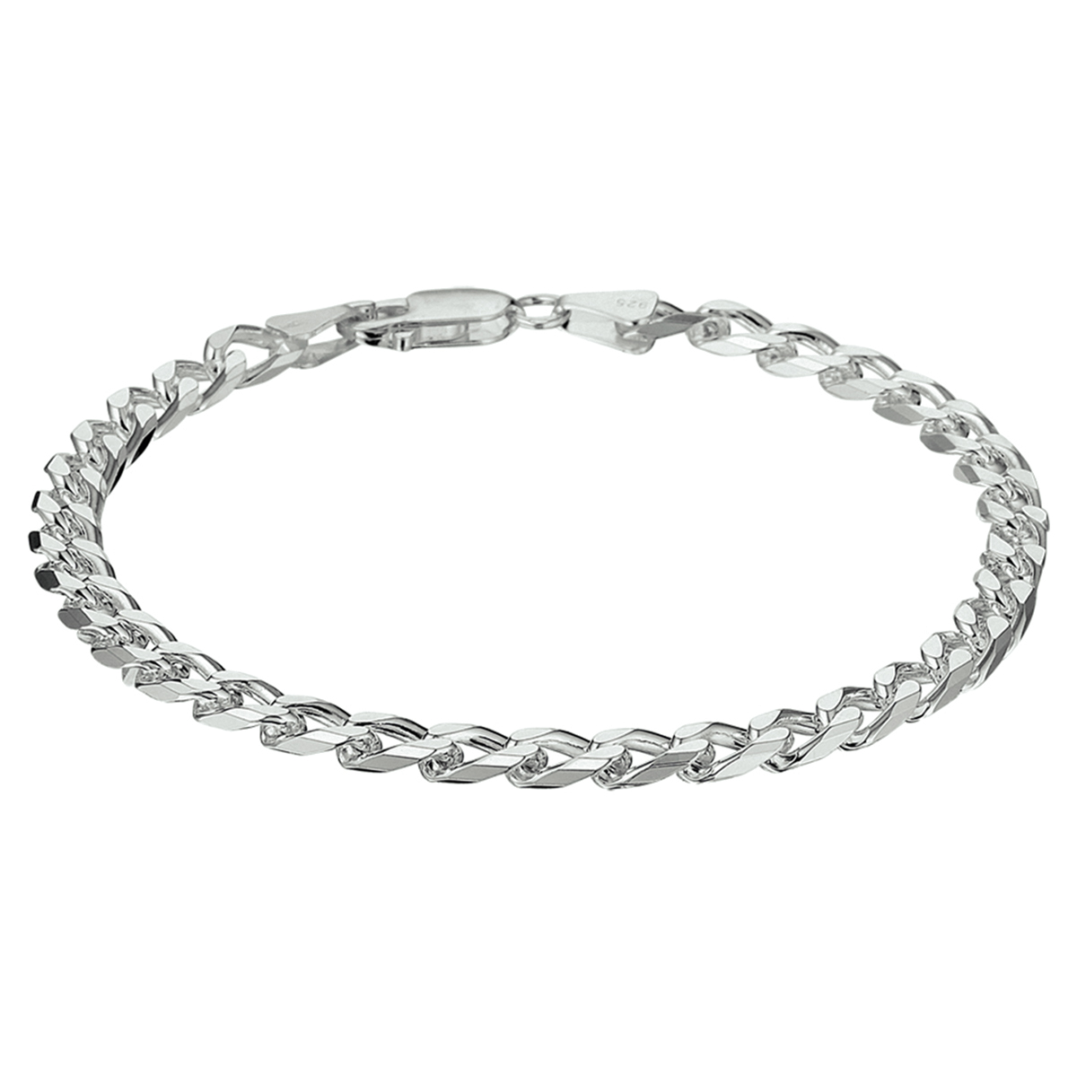 Zilveren heren armband gourmette 8 zijdes geslepen 5,0 mm