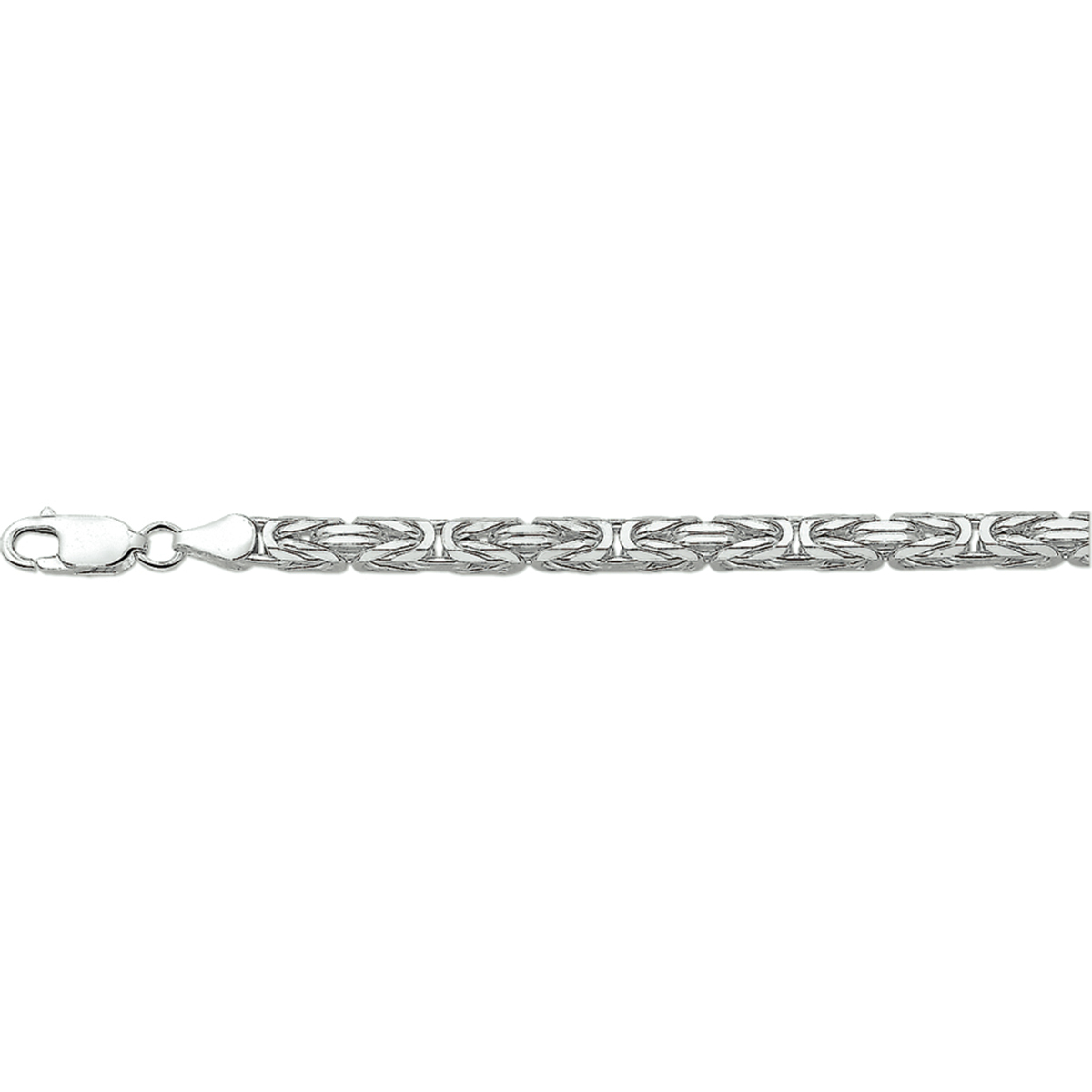 Zilveren heren armband; koningsschakel 4.0mm, 20cm