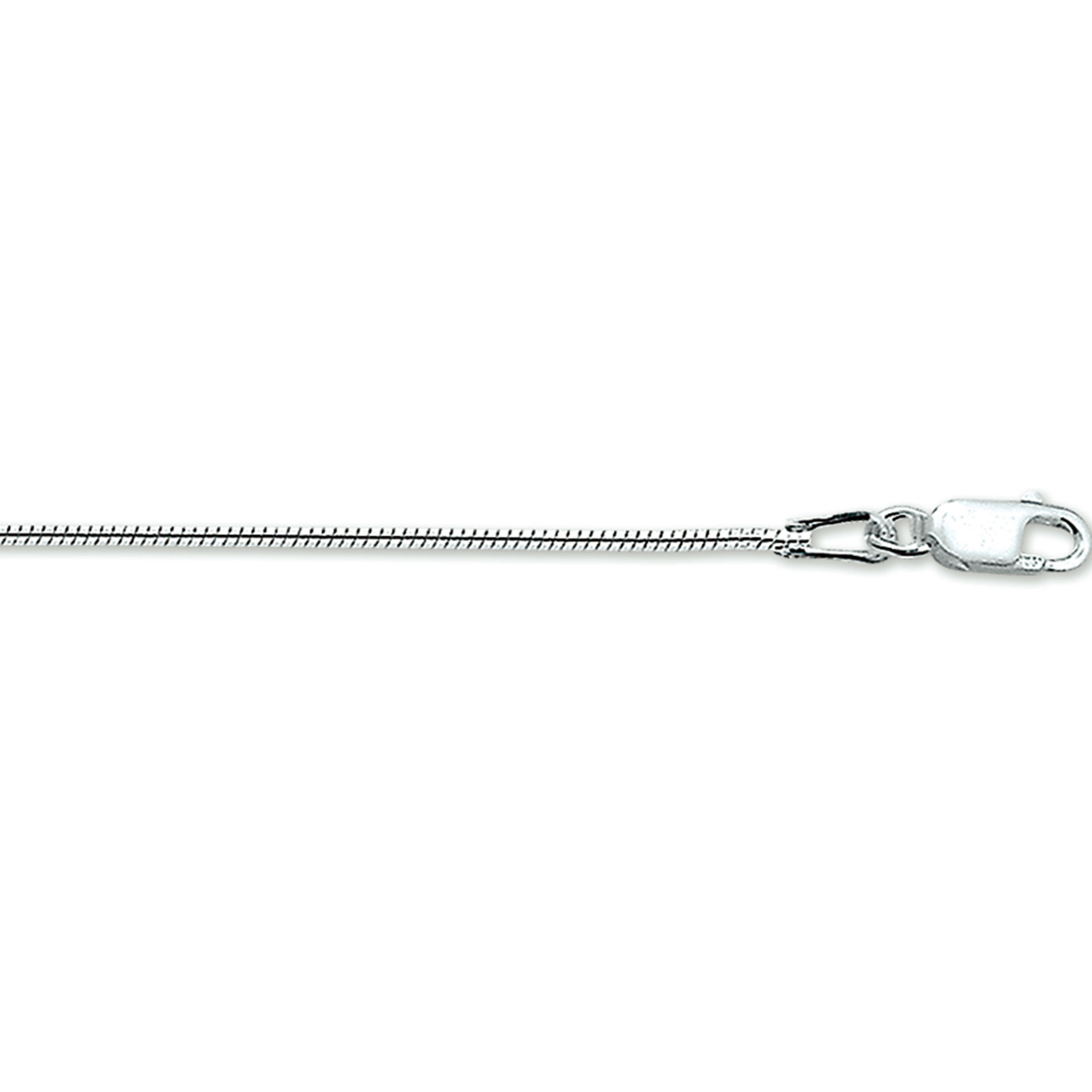 Zilveren slangen collier.

Gender: dames
Breedte: 1.2 mm
Langste lengte: 50 mm