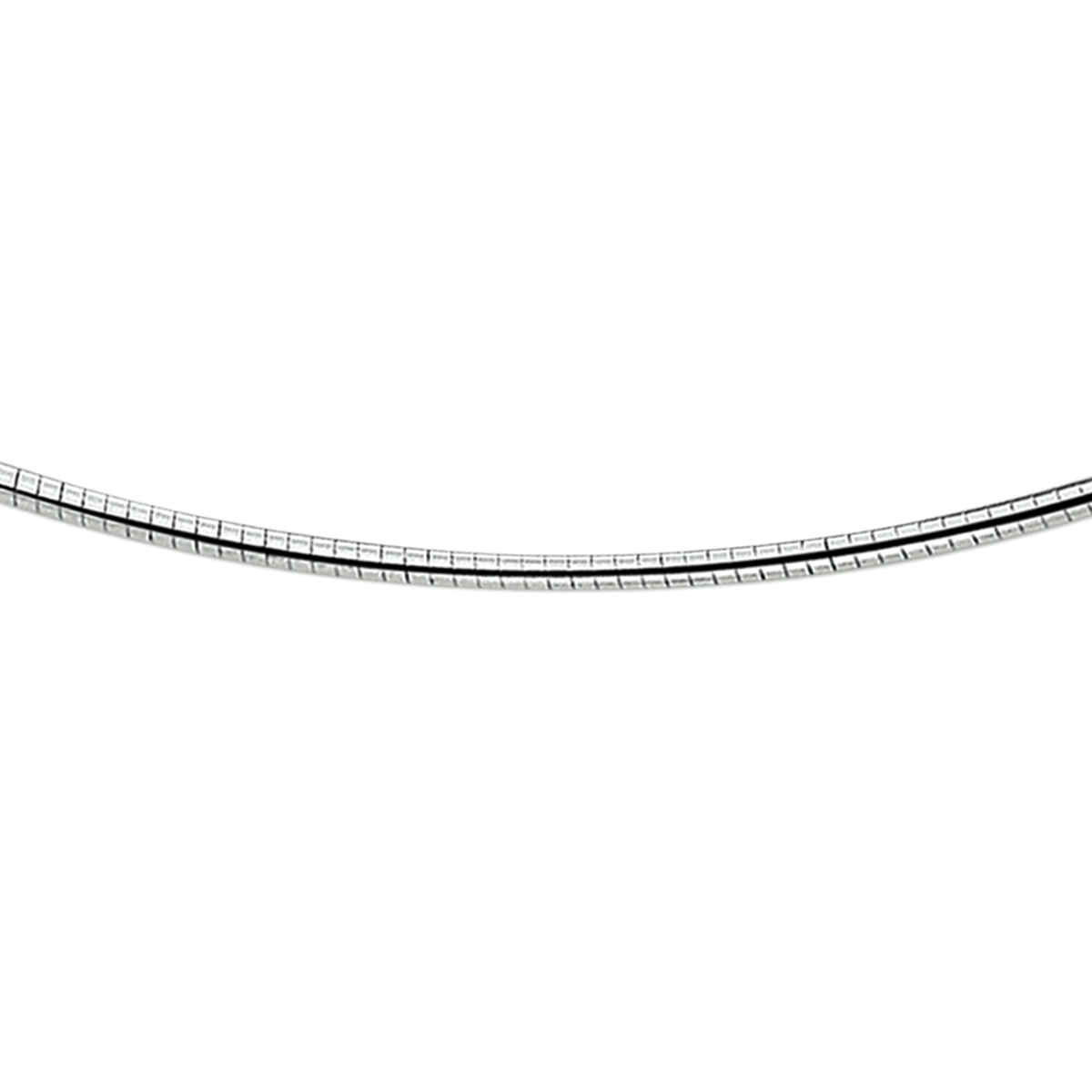 Zilveren omega collier. De schakelbreedte is 1.75mm.