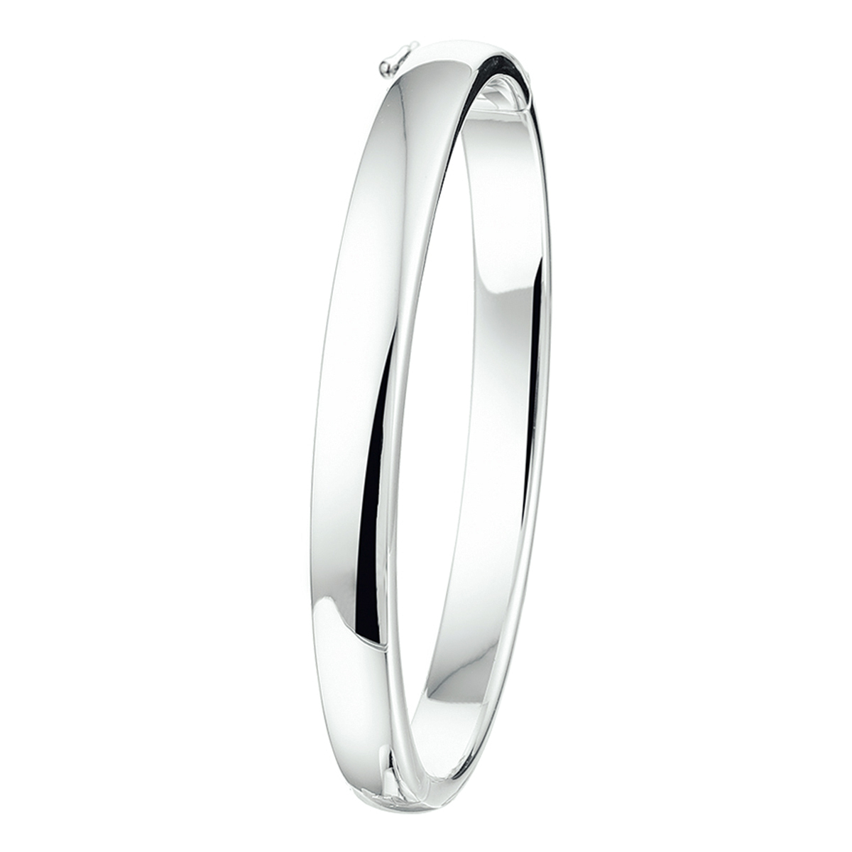 bangle scharnier bolle buis 7 mm zilver wit