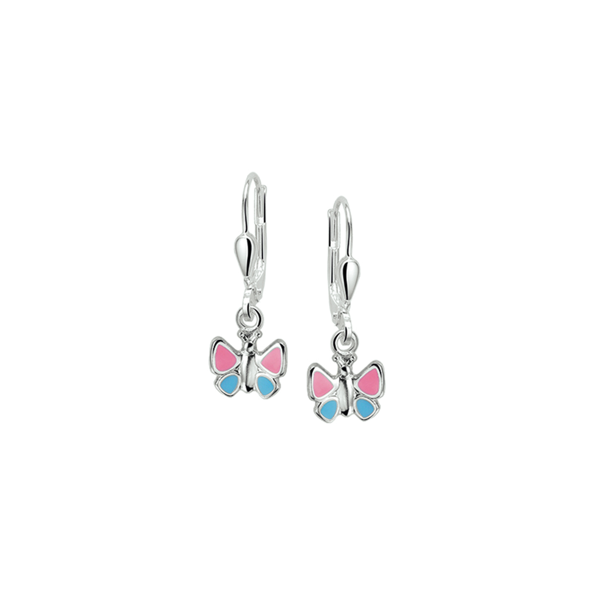 Zilveren oorhangers met vlinder in pasteltinten
Breedte: 7.5 mm
Hoogte: 21 mm