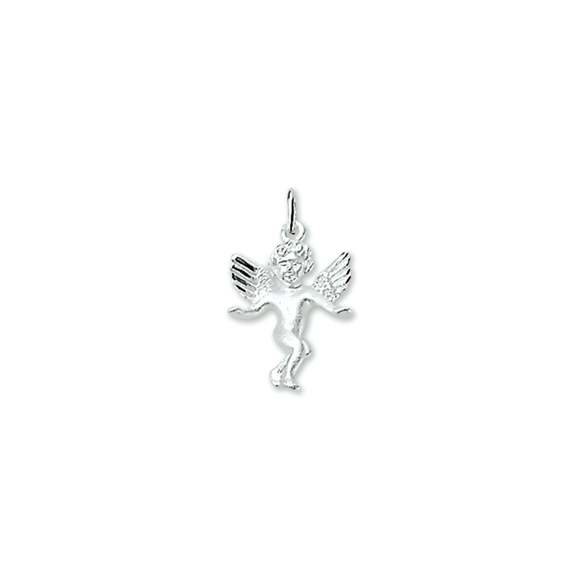 De Zilveren Hanger Engel, is een charmante bedel gemaakt van gerhodineerd zilver. De hanger heeft een afmeting van 19 mm hoog en 12,5 mm breed, met een glanzende zilverkleurige afwerking. Draag deze engelenhanger als stijlvolle toevoeging aan je ketting en straal elegantie uit. Perfect voor elke gelegenheid!