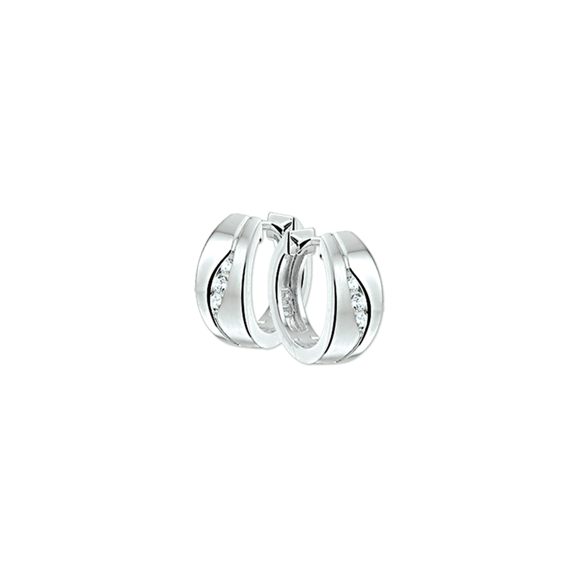 Gerhodineerd 925 zilveren klapoorringen. De klapoorringen hebben een afmeting van 14.5x6mm.
