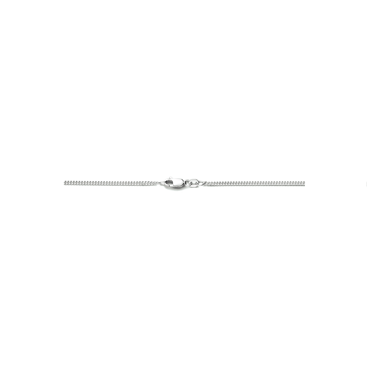 Gerhodineerd 925 zilveren gourmet collier met een schakelbreedte van 2.4mm en een stevige karabijn sluiting.