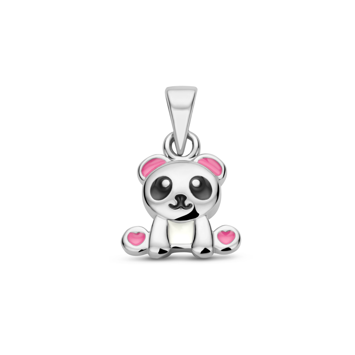 Gerhodineerd 925 zilveren panda hanger met een maat van 11x9.5mm.