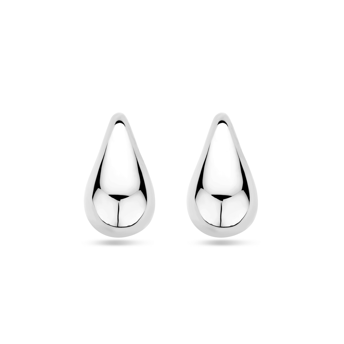 Gerhodineerd 925 zilveren oorknoppen uitgevoerd in de vorm van een druppel. De oorknoppen hebben een afmeting van 30x16mm.