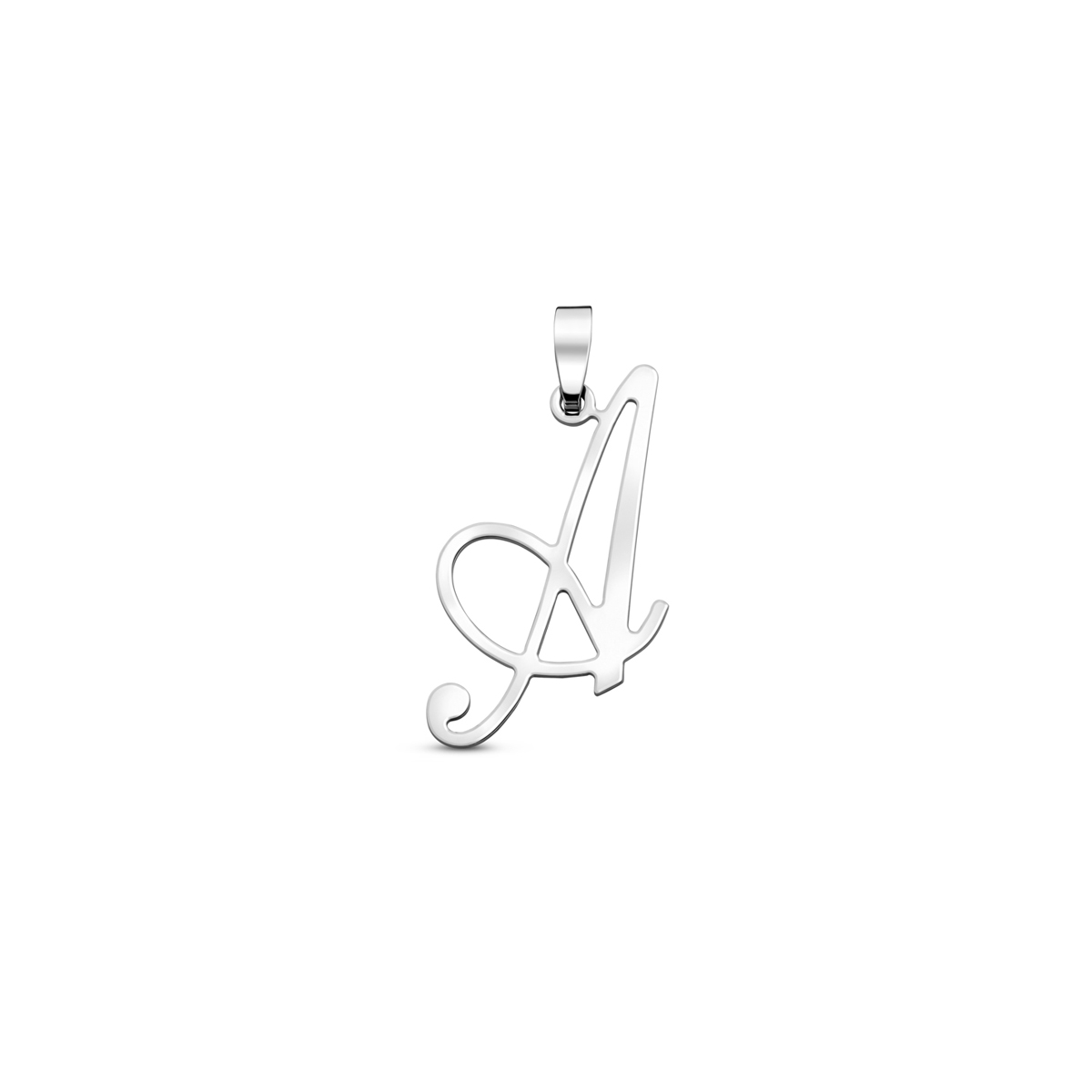 Gerhodineerd 925 zilveren hanger uitgevoerd in de vorm van een letter.