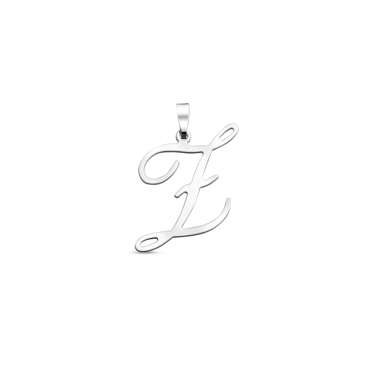 Gerhodineerd 925 zilveren hanger uitgevoerd in de vorm van een letter.
