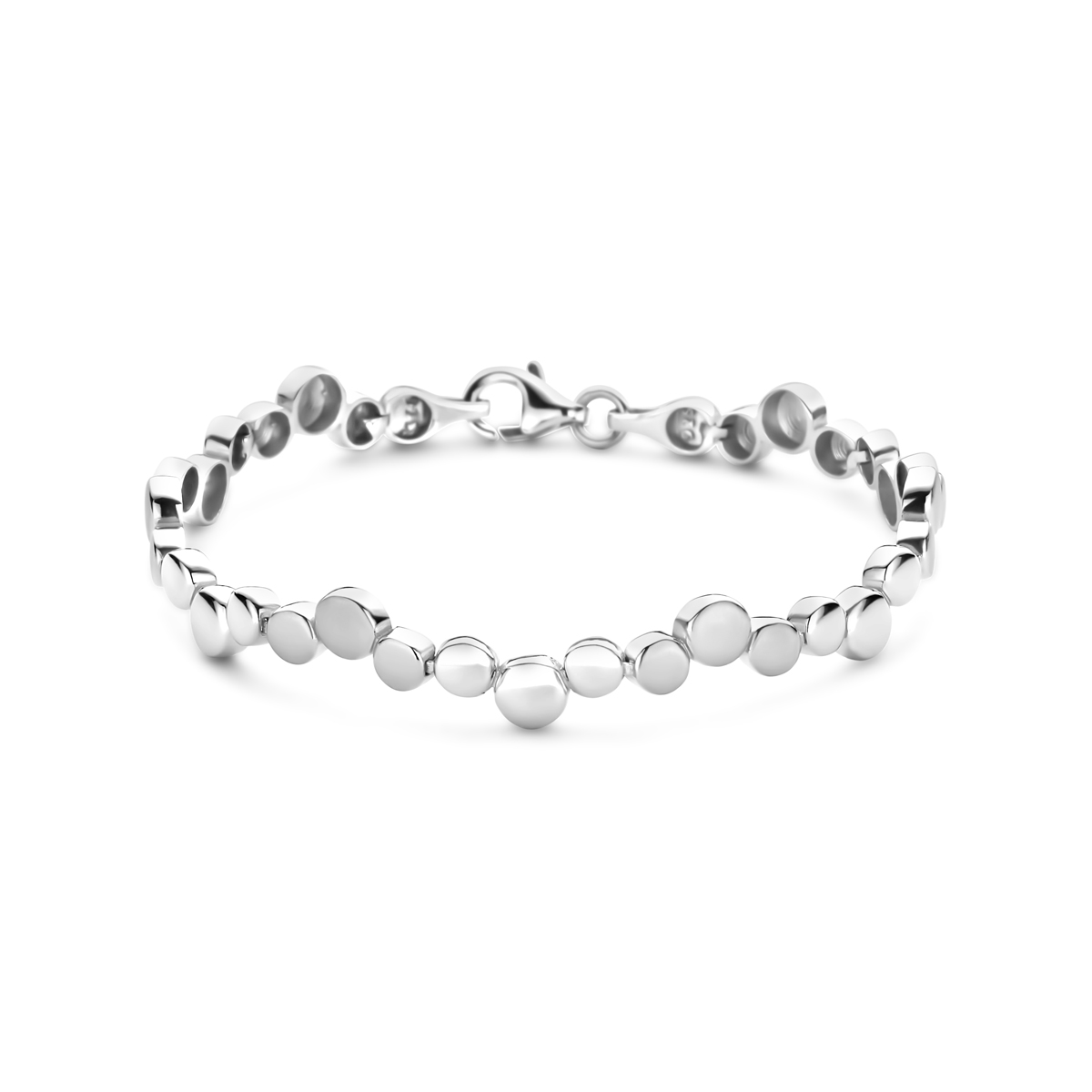 Gerhodineerd 925 zilveren armband met een schakelbreedte van 7.5mm en een draaglengte van 19cm. Uitgevoerd met karabijnsluitng.