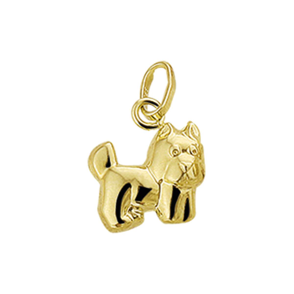 hanger schnauzer hond 14K geelgoud