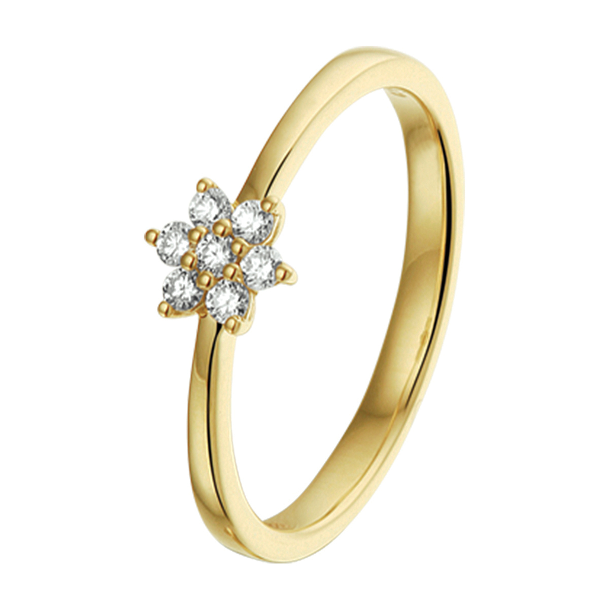ring diamant 0.14ct h si 14K geelgoud