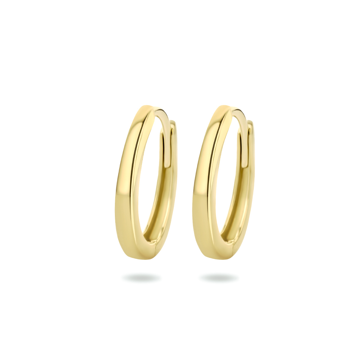 14k Geelgouden klapoorringen. De klapoorringen hebben een afmeting van 13.5x2mm