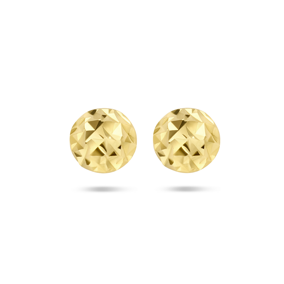 14k Geelgouden oorknoppen met een diameter van 6mm.