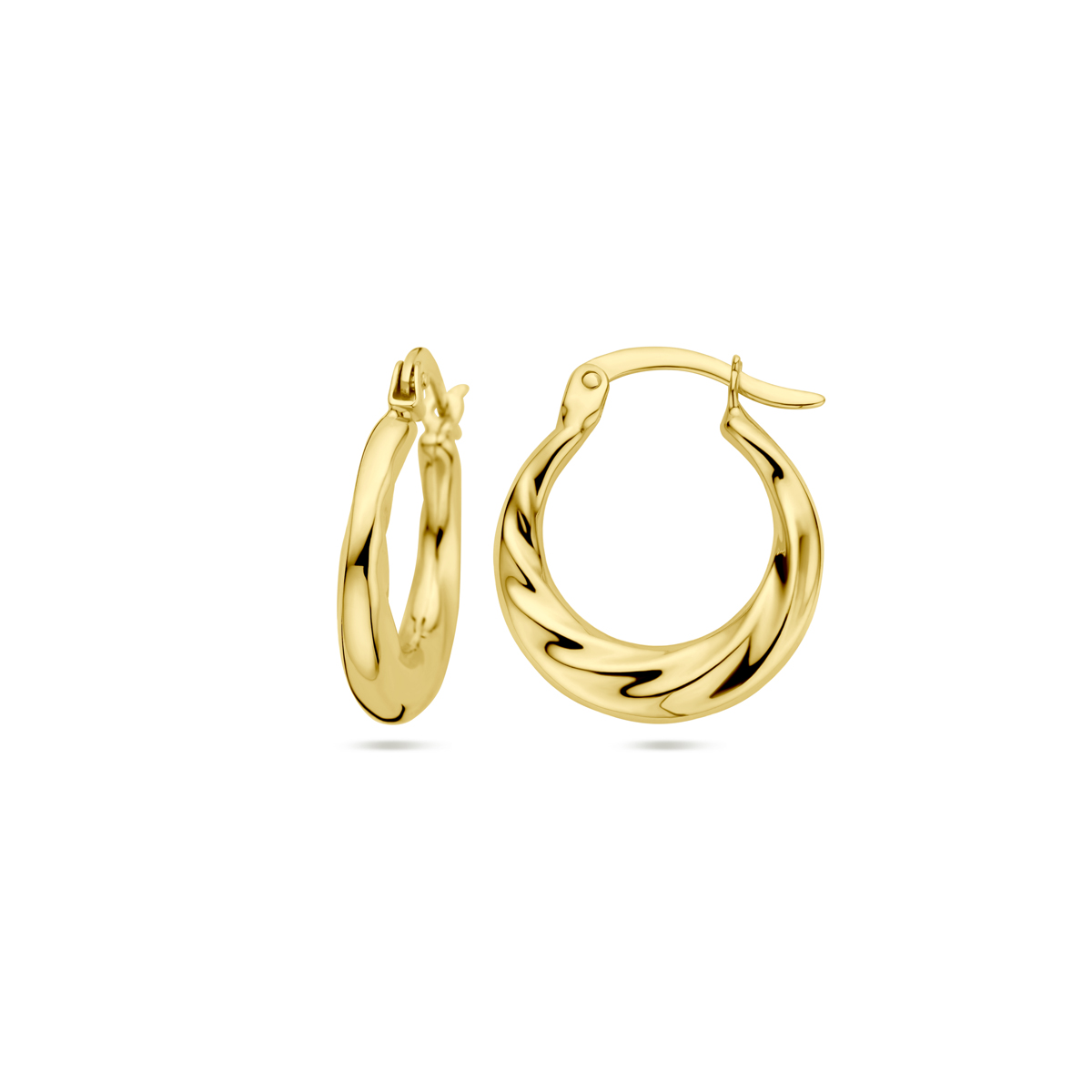 14k Geelgouden oorringen met een afmeting van 18.5x3mm.