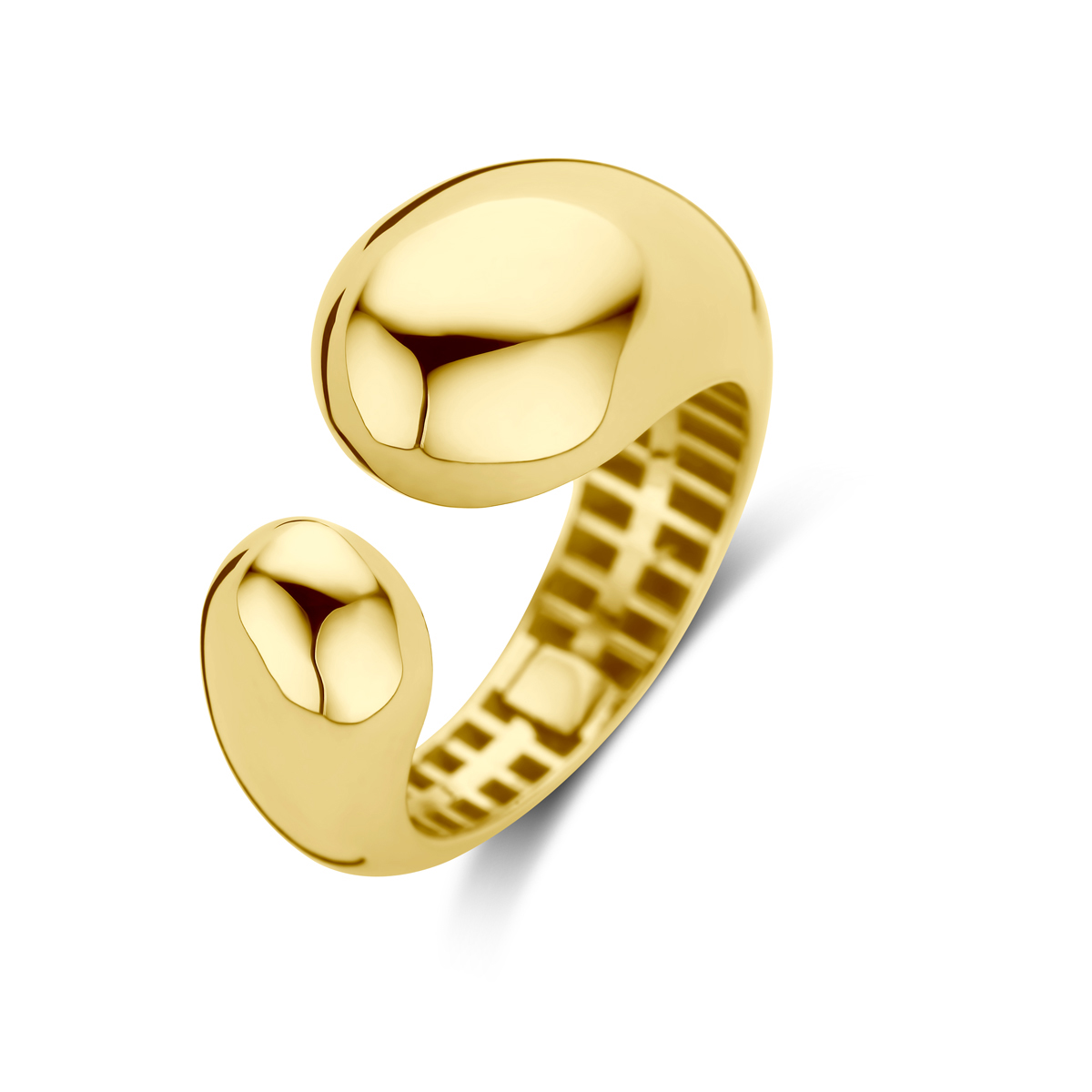 14k Geelgouden ring met een breedte van 11mm.
