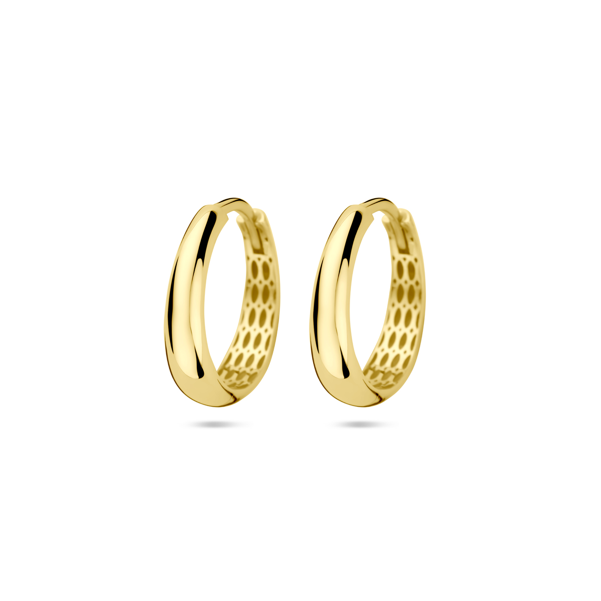 14k Geelgouden klapoorringen met een afmeting van 18x4mm.